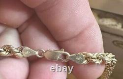 10k 24 Gold AAJ Signed Vintage Rope Chain 12g Triple marked 10k Necklace Rare