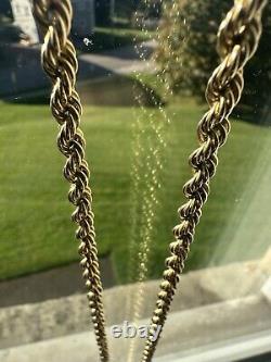 10k 24 Gold AAJ Signed Vintage Rope Chain 12g Triple marked 10k Necklace Rare