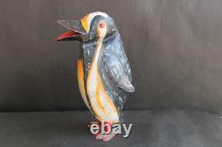 11 Vintage and Handcrafted Rare metal Penguin Figurine with Black Shade