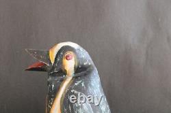 11 Vintage and Handcrafted Rare metal Penguin Figurine with Black Shade