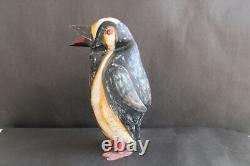 11 Vintage and Handcrafted Rare metal Penguin Figurine with Black Shade