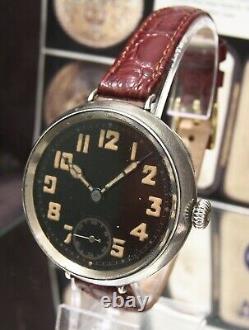 1916-18 Antique Vintage Rare Mod Issued Big Ww1 Military Signallers Watch Works