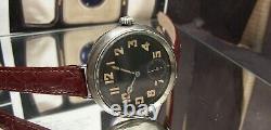 1916-18 Antique Vintage Rare Mod Issued Big Ww1 Military Signallers Watch Works