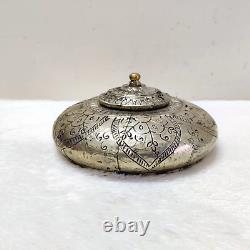 1930s Vintage Metal Plated Wooden Tobacco Box Rare Decorative Old Collectible