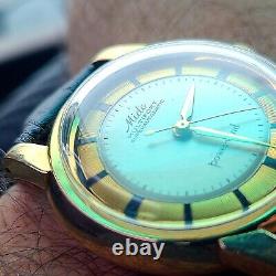 1950s Rare Mido Constellation Men's Vintage Watch, Railroad Dial, 917R, 36mm