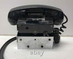 1960's RARE! Vintage Motorola Car Telephone Rotary Black Metal MCM Black Silver