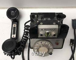 1960's RARE! Vintage Motorola Car Telephone Rotary Black Metal MCM Black Silver