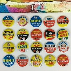 1960's Topps 2 Ugly Metal Buttons Pinback Lot of 20 Vintage Rare Collectibles