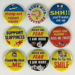 1960's Topps 2 Ugly Metal Buttons Pinback Lot of 20 Vintage Rare Collectibles