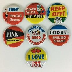 1960's Topps 2 Ugly Metal Buttons Pinback Lot of 20 Vintage Rare Collectibles