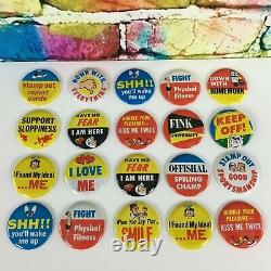 1960's Topps 2 Ugly Metal Buttons Pinback Lot of 20 Vintage Rare Collectibles