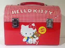 1983 Vintage Sanrio Japanese Hello Kitty Metal Dome Lunch Box From Japan Rare
