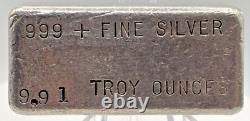 9.9oz Poured Silver Bar Hallmark Precious Metal Rare Vintage Antique Seattle 999