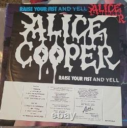ALICE COOPER Signed X2 Raise Your Fist & Yell LP KANE ROBERTS VINTAGE RARE METAL