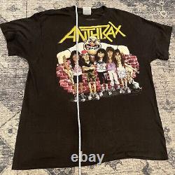 ANTHRAX 1988'State of euphoria' RARE vintage Trash Metal shirt Size L 42-44