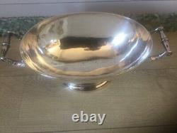 Antique Imperial Vegetable Dish Lined Silver Metal Soup Tureen Lid Oval Rare19th