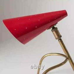 Antique Maritime Vintage Rare Metal Tripod Pink Colour Desk Lamp