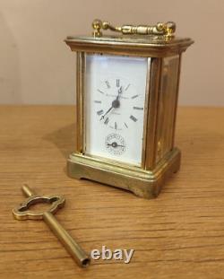 Antique Officer Clock Matthew Norman Desk London Swiss Key Gild Rare Old 20th