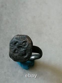 Antique Rare Early Pre\ Georgian Bronze Occult Signet Ring US-7