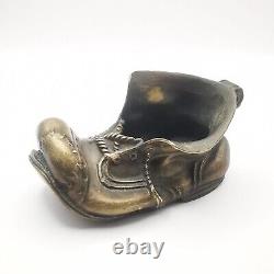 Ashtray Rare Metal Vintage Bronze Handmade Shoe Souvenir Ussr 1960s Smokers