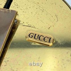 Authentic Gucci Vintage Rare Metal Round Gold and Silver Table Clock