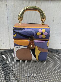 Authentic Vintage Collectable Rare Emilio Pucci Silk Box Handbag Purse