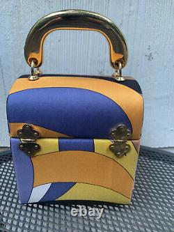 Authentic Vintage Collectable Rare Emilio Pucci Silk Box Handbag Purse