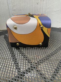 Authentic Vintage Collectable Rare Emilio Pucci Silk Box Handbag Purse