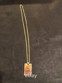 CELINE Necklace Chain AUTH Vintage Rare Gold choker Carriage Horse Plate F/S