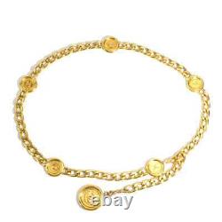 CHANEL Necklace Belt Chain AUTH Coco Mark Vintage Rare Coin Medal Swing Ken GP
