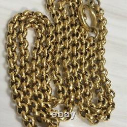 CHANEL Necklace Chain AUTH Coco Vintage Rare Gold Logo CC Pendant Metal 31inch