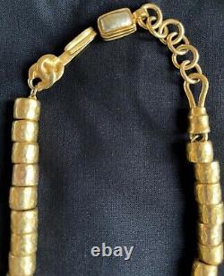 CHANEL Vintage Rare Gold Metal CC Pendant Necklace 1997A