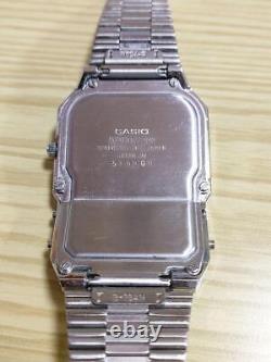 Casio AB-200 Men's Watch White Dial Digital Rare Vintage Used JPN