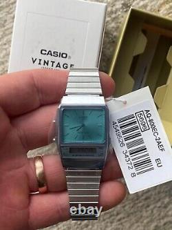 Casio Vintage Edgy AQ-800EC-2AEF rare model blue dial