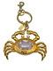 Coach Vintage Huge Sea Crab Crystal Pendant Charm Gold Plate Key Fob Very Rare