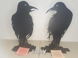 Crow Raven Metal Sculpture Art Goth Cha Tullis Native American Indian Vtg Rare