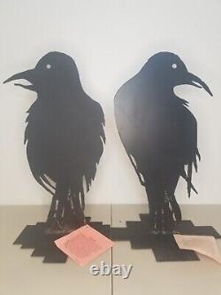 Crow Raven Metal Sculpture Art Goth Cha Tullis Native American Indian Vtg Rare