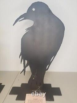 Crow Raven Metal Sculpture Art Goth Cha Tullis Native American Indian Vtg Rare