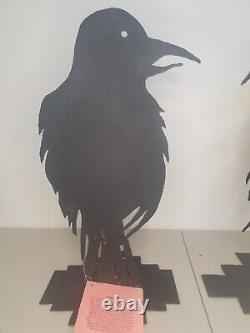 Crow Raven Metal Sculpture Art Goth Cha Tullis Native American Indian Vtg Rare