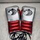 Grant Boxing 16 Oz-vintage Gloves-extremely Rare-black/metallic Red/silver-1000%