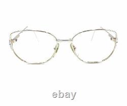 Gucci Rare Vintage Gold Silver Metal Square Eyeglasses Frames Italy Designer