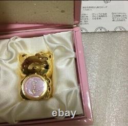 Hello Kitty Metal Clock Gold Figure Ornament Sanrio Limited Vintage Rare 1999s
