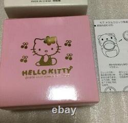 Hello Kitty Metal Clock Gold Figure Ornament Sanrio Limited Vintage Rare 1999s