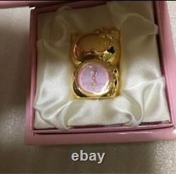 Hello Kitty Metal Clock Gold Figure Ornament Sanrio Limited Vintage Rare 1999s