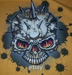 Jnco Tee Shirt Large Skull Tripp KikWear Goth Skate Rave Vintage Rare Metal Mac