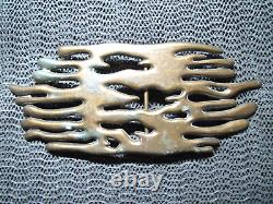 LARGE ABSTRACT BRUTALIST HIPPIE BELT BUCKLE! VINTAGE! RARE! 1970s! ITALY