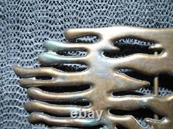 LARGE ABSTRACT BRUTALIST HIPPIE BELT BUCKLE! VINTAGE! RARE! 1970s! ITALY