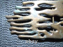 LARGE ABSTRACT BRUTALIST HIPPIE BELT BUCKLE! VINTAGE! RARE! 1970s! ITALY