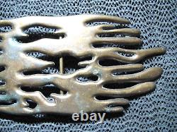 LARGE ABSTRACT BRUTALIST HIPPIE BELT BUCKLE! VINTAGE! RARE! 1970s! ITALY