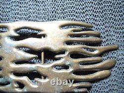 LARGE ABSTRACT BRUTALIST HIPPIE BELT BUCKLE! VINTAGE! RARE! 1970s! ITALY